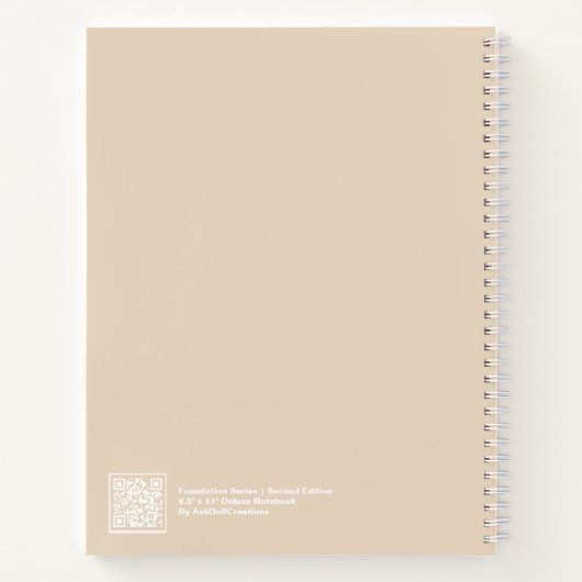 Carnet Soft Khaki/Beige Modern Big "NOTEBOOK" (Dos)