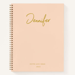 Carnet Soft Pastel Pinky Golden Personnalisé Nom d'écritu