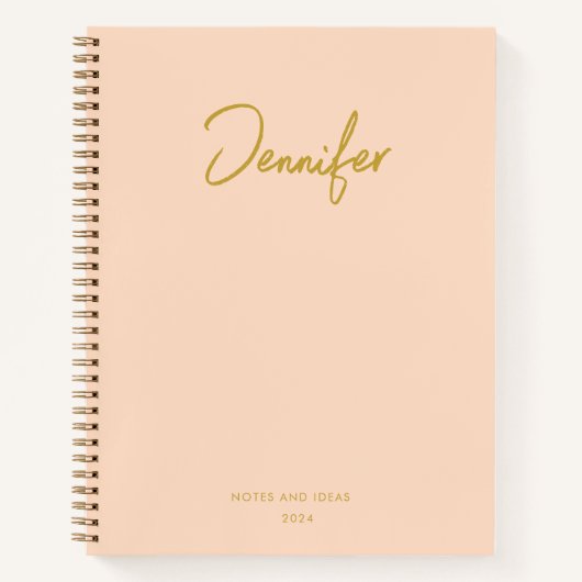 Carnet Soft Pastel Pinky Golden Personnalisé Nom d'écritu (Devant)