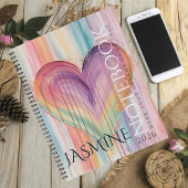 Carnet Soft Pastel Rainbow Whimsical Watercolor Heart 