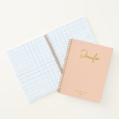 Carnet Soft Pastel Rose Elégant Nom Personnalisé D'Écritu (Intérieur)