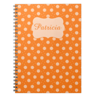 Carnet Soft Peachy Beige Flowers on Orange Background