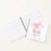 Carnet Soft Pink Bow Text Overlay Baby Shower Guest Book (Intérieur)