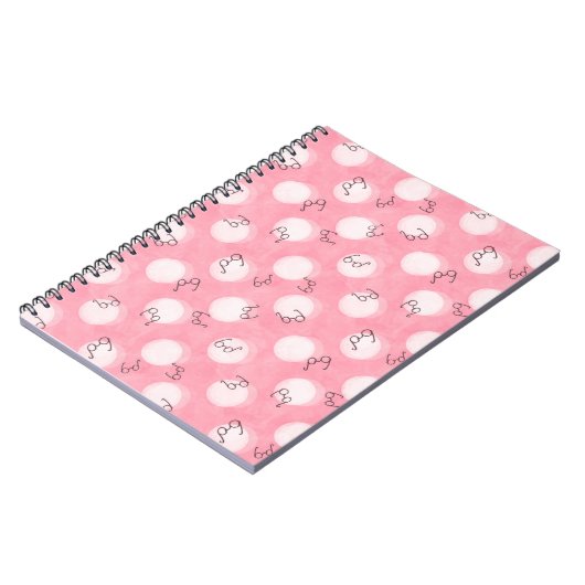 Carnet Soft Pink Cute Pattern – Minimal Aesthetic Polka (Côté gauche)
