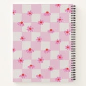 Carnet Soft Pink Daisy Checkerboard Floral Pattern (Dos)