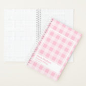 Carnet Soft Pink Gingham Transparent Frame (À l'intérieur)