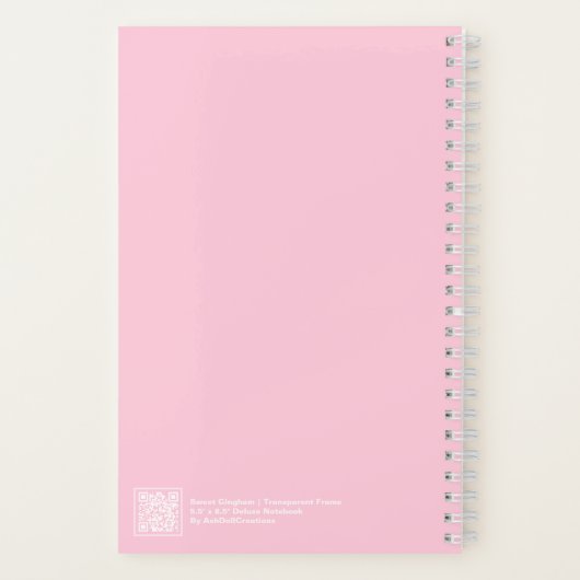 Carnet Soft Pink Gingham Transparent Frame (Verso)