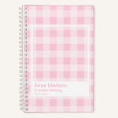 Carnet Soft Pink Gingham Transparent Frame (Recto)