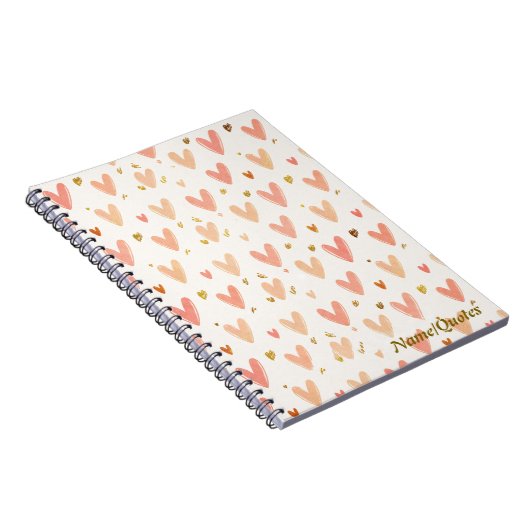 Carnet Soft Pink Hearts Seamless Pattern (Côté Droit)