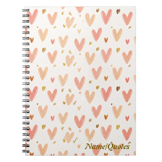 Carnet Soft Pink Hearts Seamless Pattern (Devant)
