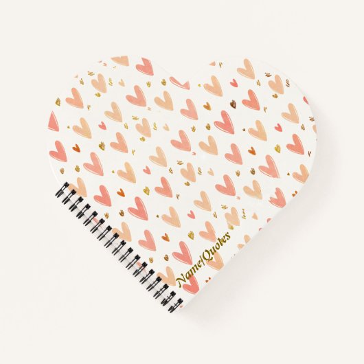 Carnet Soft Pink Hearts Seamless Pattern (Devant)