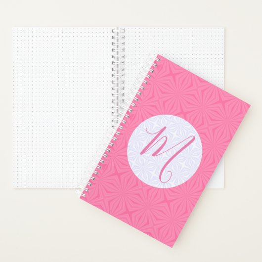 Carnet Soft Pink Squiggly Squares Personalized Initial  (À l'intérieur)