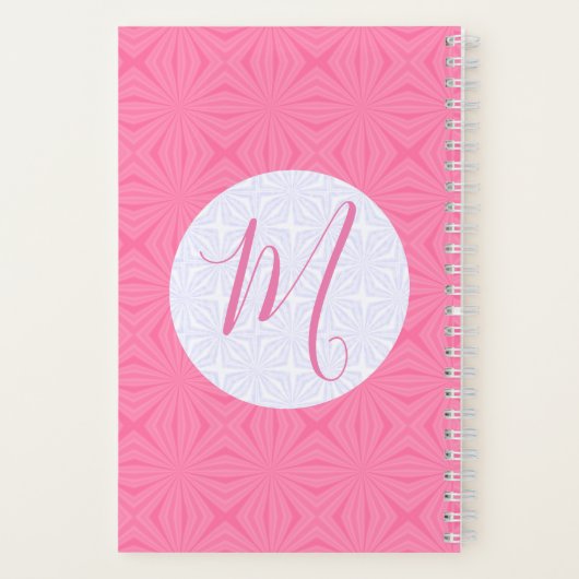 Carnet Soft Pink Squiggly Squares Personalized Initial  (Verso)