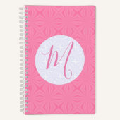 Carnet Soft Pink Squiggly Squares Personalized Initial  (Recto)