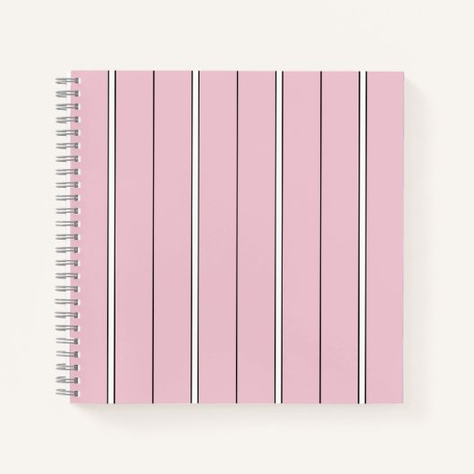 Carnet Soft Pink Vertical Stripe Pattern Minimal (Devant)