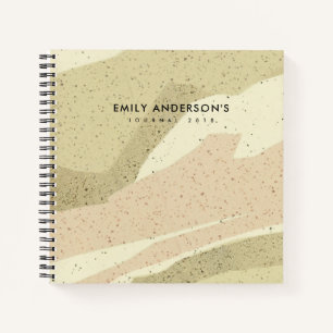 CARNET SOFT SUBTLE ROSE GRAY MODERNE VAGUES D'ART ABSTRAI