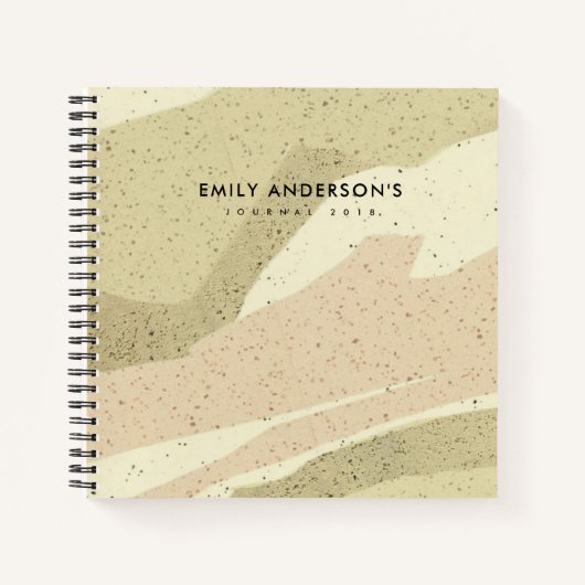 CARNET SOFT SUBTLE ROSE GRAY MODERNE VAGUES D'ART ABSTRAI (Devant)