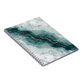 Carnet Soft Teal Marble Notebook with Gold River Veins (Côté Droit)