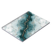 Carnet Soft Teal Marble Notebook with Gold River Veins (Côté gauche)