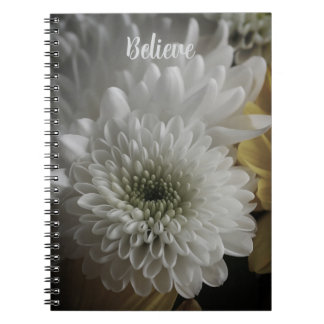 Carnet Soft White Floral Photo Spiral Notebook