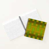 Carnet Soie jaune vert transparent doublée motif m rayé (Intérieur)