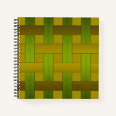 Carnet Soie jaune vert transparent doublée motif m rayé (Devant)