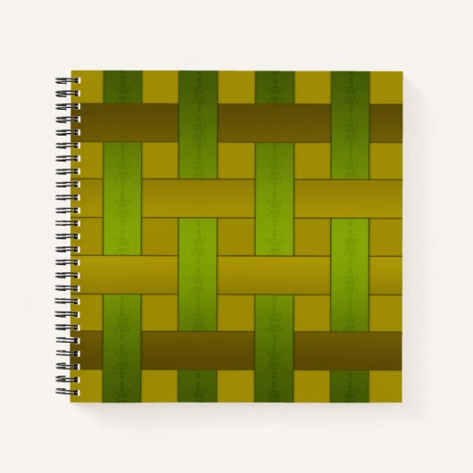Carnet Soie jaune vert transparent doublée motif m rayé (Devant)