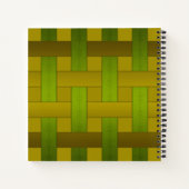 Carnet Soie jaune vert transparent doublée motif m rayé (Dos)