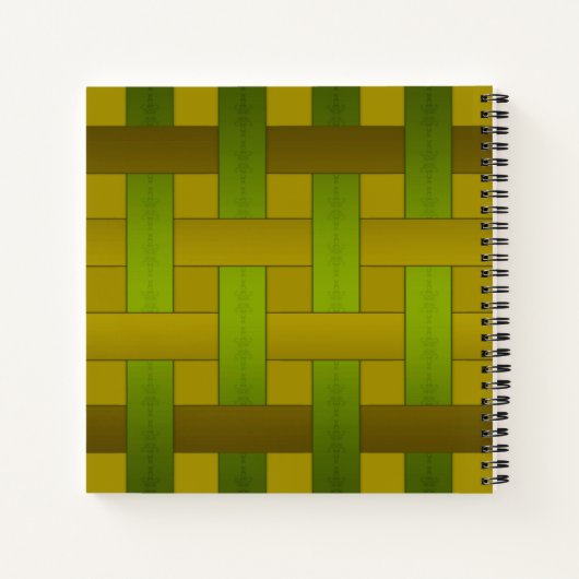 Carnet Soie jaune vert transparent doublée motif m rayé (Dos)