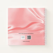 Carnet Soie rose pâle satin nom élégant (Dos)