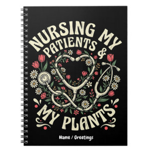 Carnet Soigner Mes Patients & Mes Plantes Rétro Steth Flo