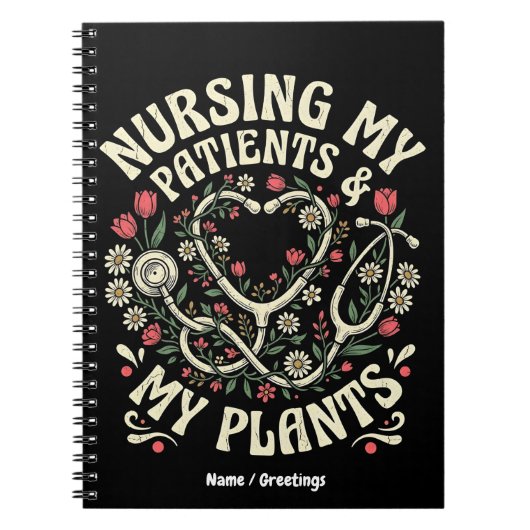Carnet Soigner Mes Patients & Mes Plantes Rétro Steth Flo (Devant)