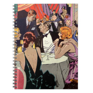 Carnet Soirée de cocktail Art Déco vintage dans une boîte