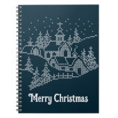 Carnet Soirée de Noël en ville, motif de point de croix (Devant)