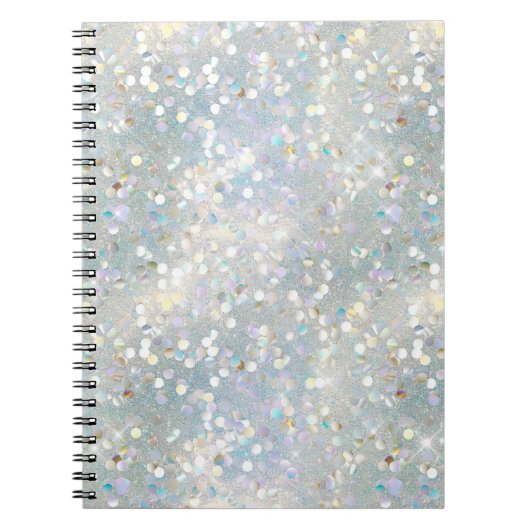 Carnet Soirée Parties scintillant Bleu Blanc Bokeh Annive (Devant)