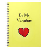 Carnet Sois mon coeur rouge valentin en jaune (Devant)