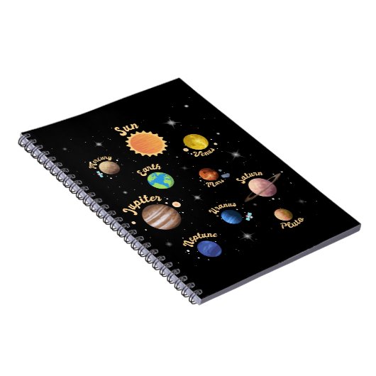 Carnet Solar System Planets Kids Knowledge Outer Space T- (Côté Droit)