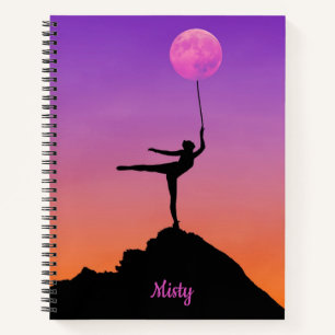 Carnet Solde de lune de ballet Nom personnalisé