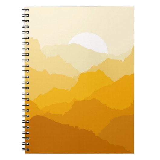 Carnet Soleil de montagne jaune et orange (Devant)