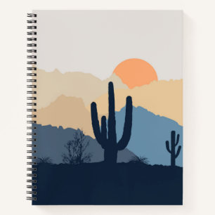 Carnet Soleil désert bleu et beige