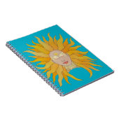 Carnet Soleil jaune turquoise inspiré (Côté Droit)