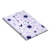 Carnet Soleil Lune Étoiles Célestes Noir et Violet (Côté Droit)