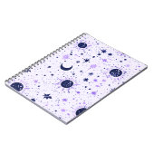 Carnet Soleil Lune Étoiles Célestes Noir et Violet (Côté gauche)