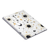 Carnet Soleil Lune Étoiles Noir et Or Céleste (Côté Droit)