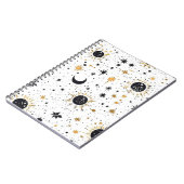 Carnet Soleil Lune Étoiles Noir et Or Céleste (Côté gauche)
