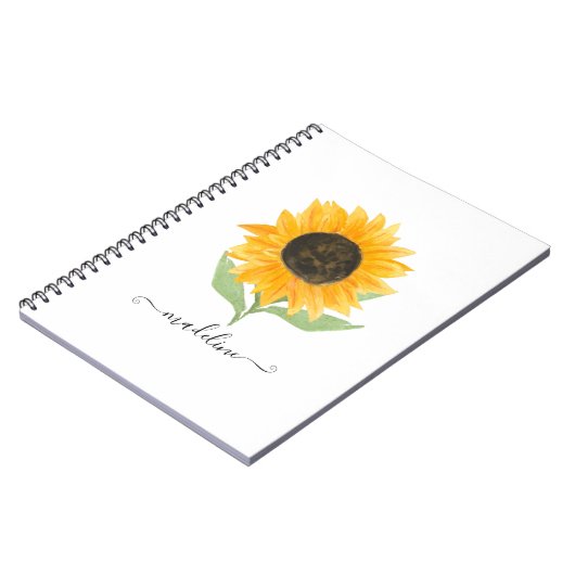 Carnet Soleil Minimal Rustique Écriture Personnalisée de  (Côté gauche)