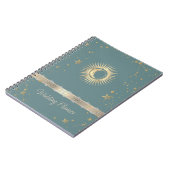 Carnet Soleil Or Céleste Et Étoiles Lune Mint Vert (Côté gauche)