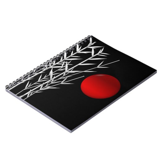 Carnet Soleil rouge noir blanc zen (Côté gauche)