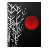 Carnet Soleil rouge noir blanc zen (Devant)