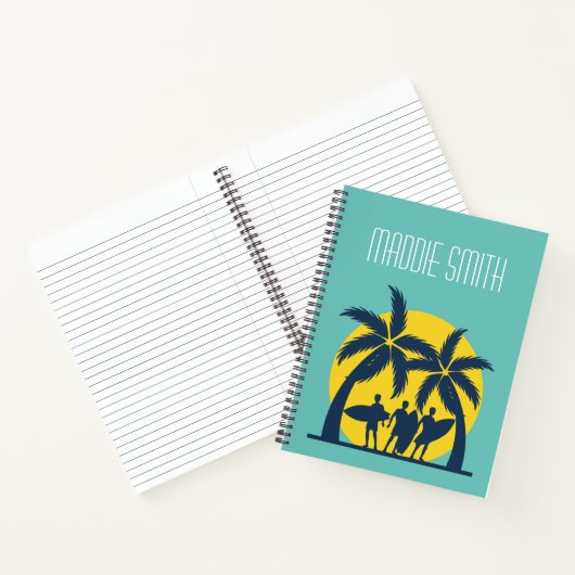 Carnet Soleil surf et palmiers surf cool (Intérieur)